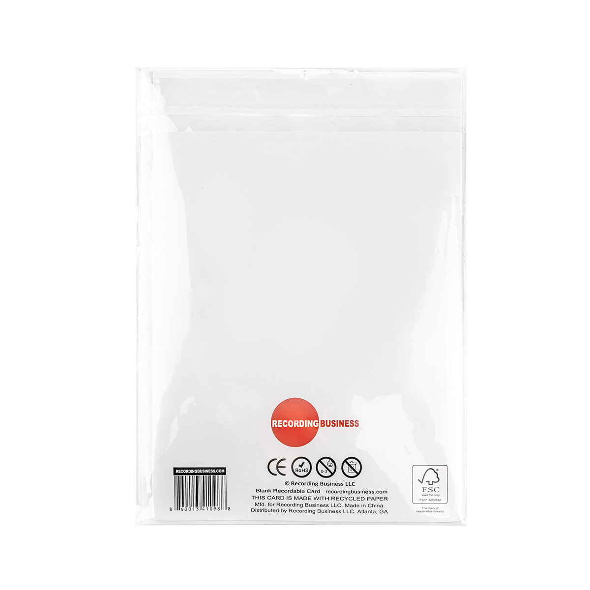 Back of Blank Recordable Card