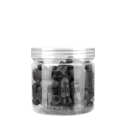 Ultra Soft Earplugs 31dB NRR (30 Pairs) - Black