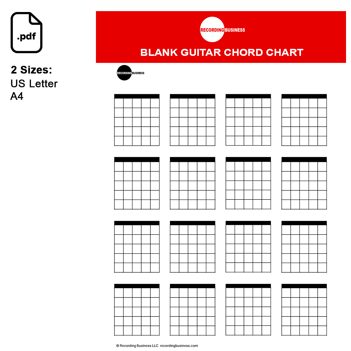Blank Guitar Chord Chart Printable PDF