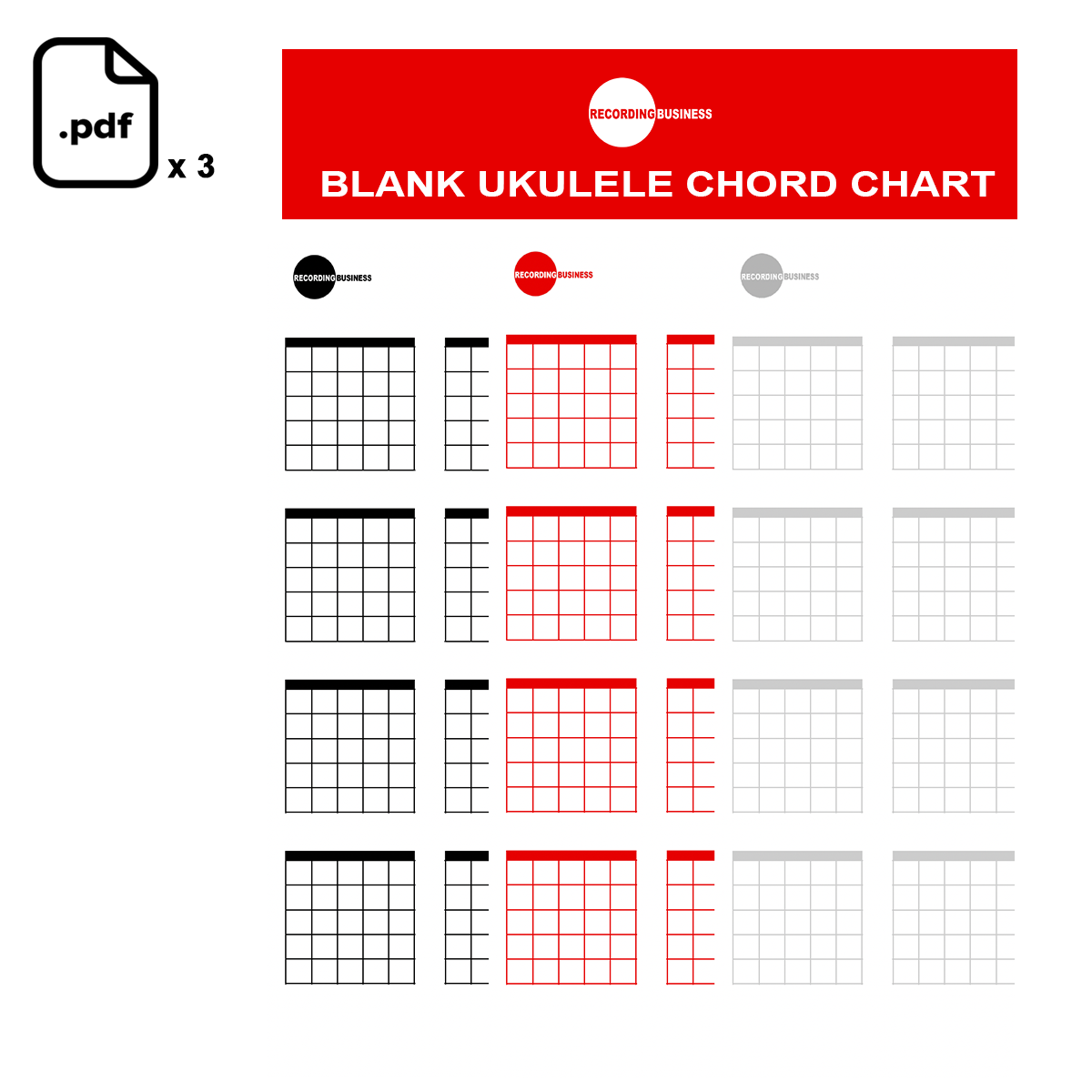 Blank Ukulele Chord Chart Printable PDF