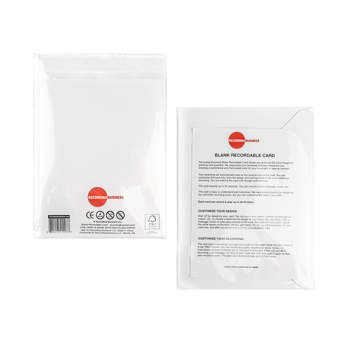 Recording Business Recordable Card