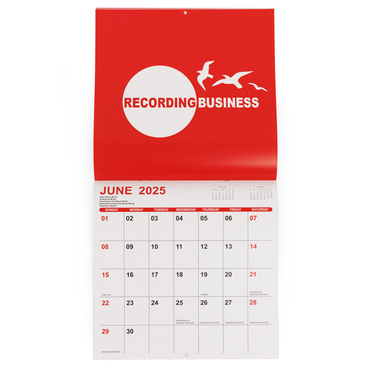 Recording Business 2025 Calendar June