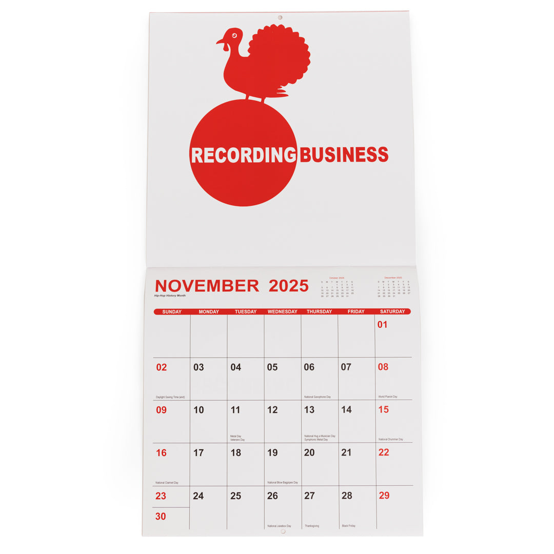 Recording Business 2025 Calendar November
