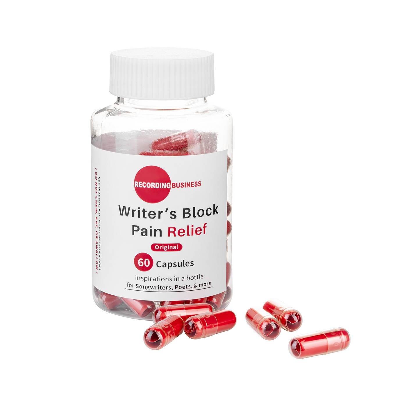 Bottle of 'Writer's Block Pain Relief'