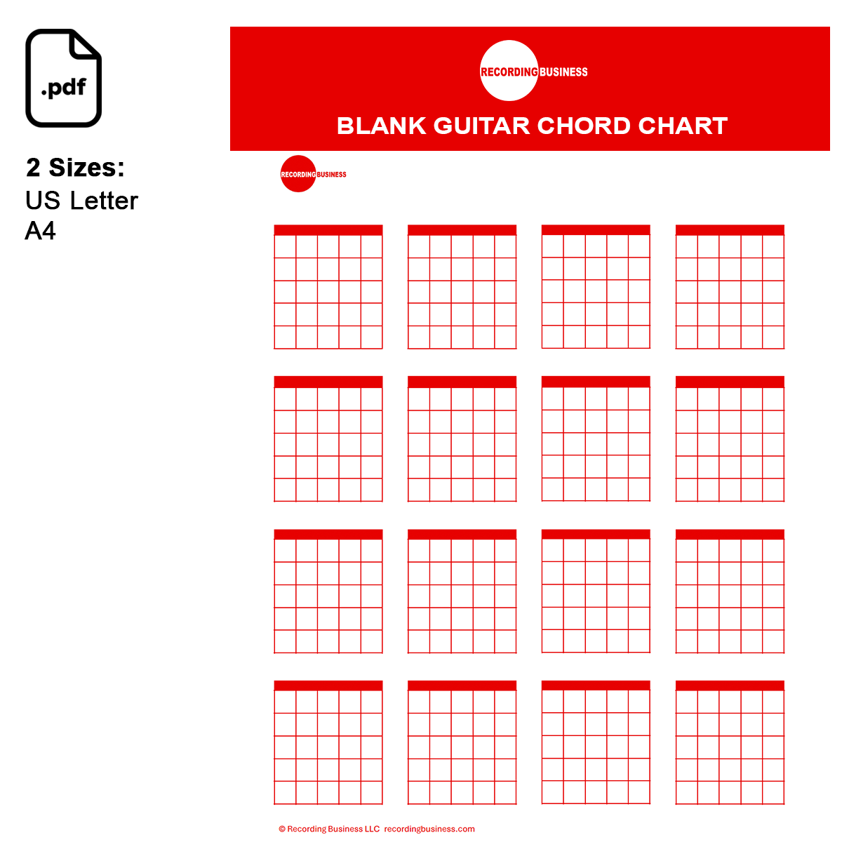 Blank Guitar Chord Chart Printable PDF