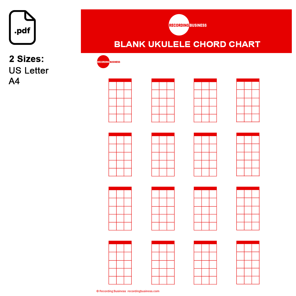 Blank Ukulele Chord Chart Printable PDF