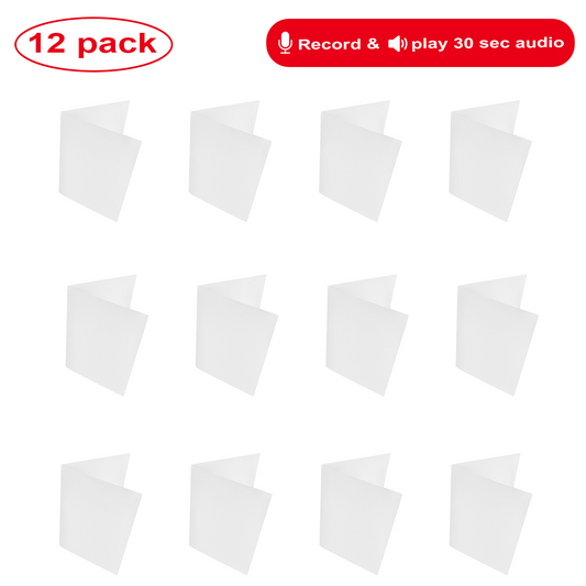 (12-Pack) Blank Recordable DIY Greeting Cards