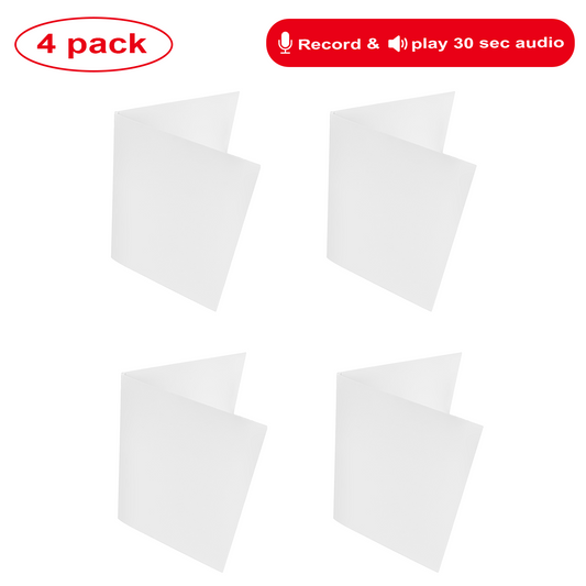 (4-Pack) Blank Recordable DIY Greeting Cards