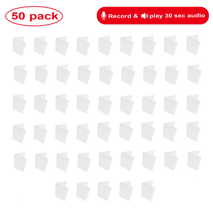 (50-Pack) Blank Recordable DIY Greeting Cards