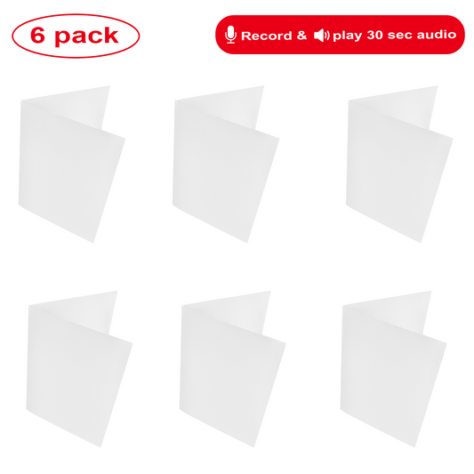 (6-Pack) Blank Recordable DIY Greeting Cards