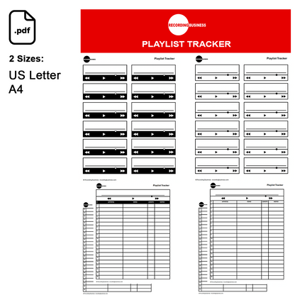 Playlist Tracker Printable PDF
