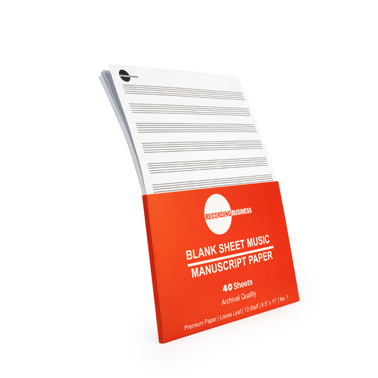 Blank Sheet Music - Manuscript Paper (40 Sheets) LOOSE LEAF 12-Staff Paper