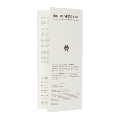 How to Write Raps: A Short Guide to Writing Raps (Booklet)