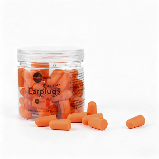 Ultra Soft Earplugs 31dB NRR (30 Pairs) - Orange