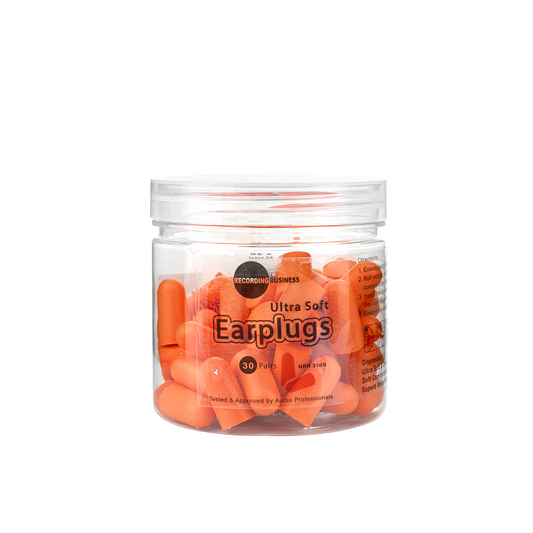 Ultra Soft Earplugs 31dB NRR (30 Pairs) - Orange