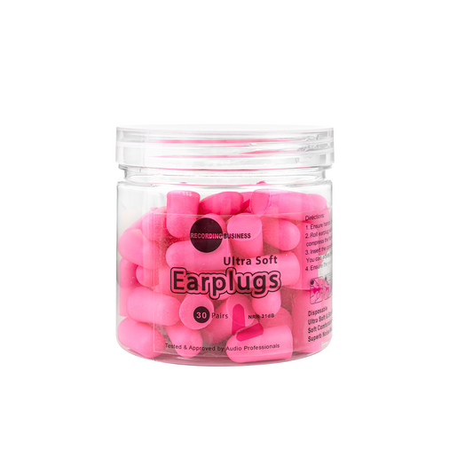 Ultra Soft Earplugs 31dB NRR (30 Pairs) - Pink