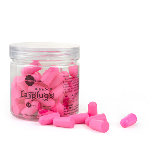 Ultra Soft Earplugs 31dB NRR (30 Pairs) - Pink