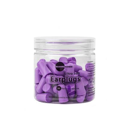 Ultra Soft Earplugs 31dB NRR (30 Pairs) - Purple