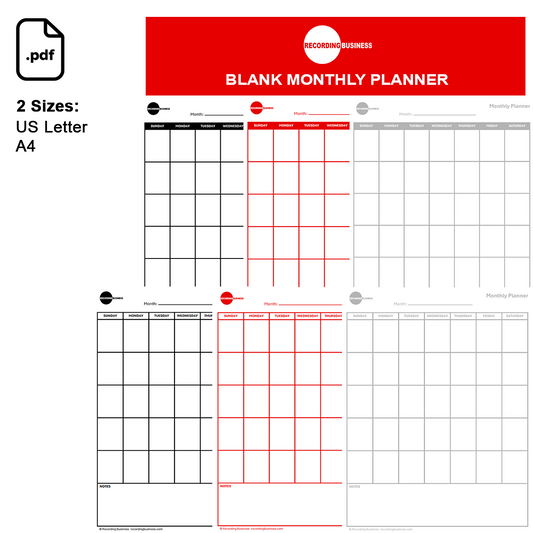 Blank Monthly Planner Printable PDF
