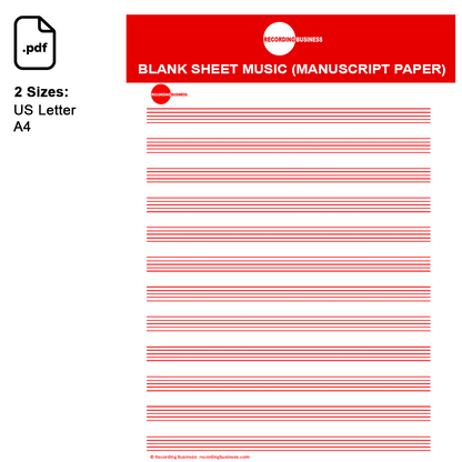 Blank Sheet Music (Manuscript Paper) 12-Staff Printable PDF