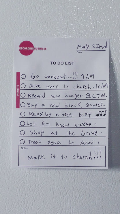 Recording Business Sticky To Do List video